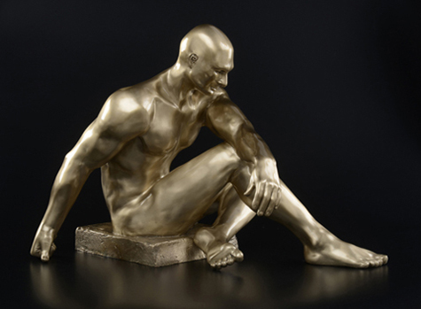 Figurative Bronze Sculpture of Atlas in Classic Greek style